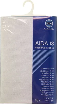 Zdjęcie produktu dla RTO Aida przycięta na wymiar, 18ct, biała, 39x45cm