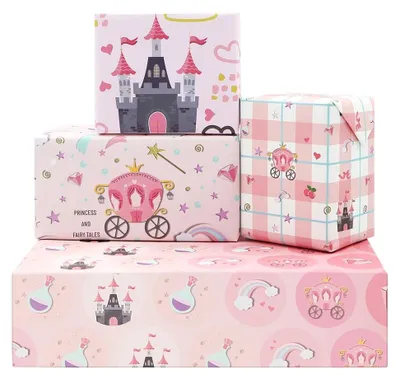 Productafbeelding van 4 Stuks Roze Cadeaupapier voor Feestelijke Gelegenheden