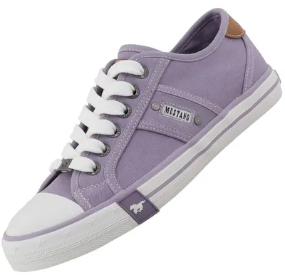 Das Bild zeigt einen lila Freizeitschuh mit einer auffälligen Struktur und einer modernen Silhouette. Der Schuh ist von der Seite abgebildet und hebt die Form sowie die Schnürung hervor.