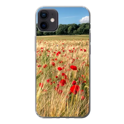 Produktbild von MuchoWow® Handyhülle Schutzhülle Hülle für iPhone 12 mini Wilde Mohnblumen auf einem großen Feld Silikon Softcase Handy Hülle - Bild