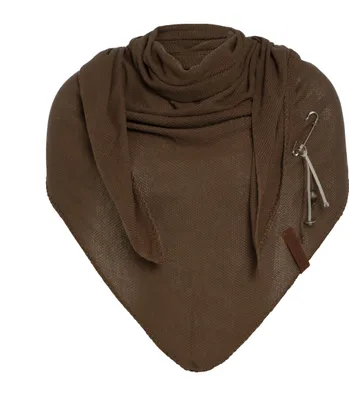 Produktbild von Knit Factory Lola Dreieckstuch gestrickt - Nuss - 190x85 cm