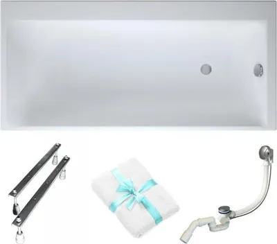 Obrázok produktu pre Cersanit | Vaňa – Inteligentná vaňa – 170 x 80 cm – So sifónom a nožičkami – Ergonomický tvar – Obdĺžniková akrylová vaňa