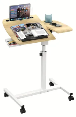 Immagine prodotto di Tavolo per laptop - Tavolino da letto - Tavolino da scrivania portatile - Scrivania mobile - Supporto per laptop - Altezza regolabile da 59 a 89 cm