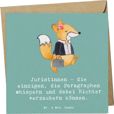 Produktbild von Mr. & Mrs. Panda Grußkarte Juristin Zauber - Meeresbrise - Geschenk, Anwältin, Berufsalltag, faltkarte, Rechtsanwältin, Rechtsspruch, Berufsgestaltung, Gericht, Beruf