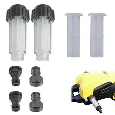 Obrázek produktu pro Sada filtrů na vodu pro vysokotlaké čističe – předfiltr pro zahradní hadice o průměru 3/4 palce – 2 filtry + 4 náhradní kazety