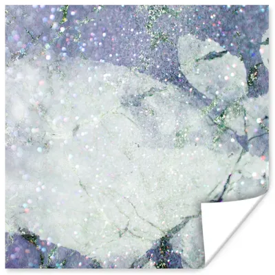 Produktbild von MuchoWow® Poster Marmor - Lila - Grün 50x50 cm - Wohnzimmerdekoration