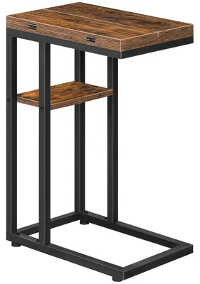 Imagen del producto de TRANKIELO® - Mesa auxiliar plegable en forma de C - multifuncional, diseño compacto para salón y dormitorio