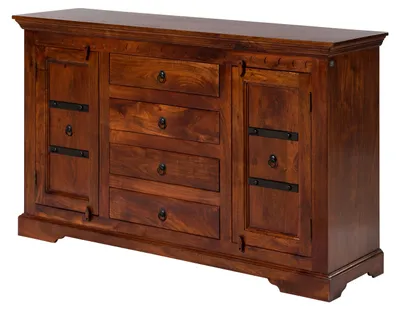 Immagine prodotto di MASSIVMOEBEL24 | credenza in legno di Acacia 150x45x89 nougat laccato OXFORD #513