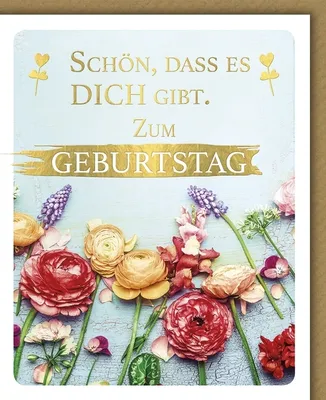 Produktbild von Geburtstag - Glückwunschkarte im Format 11,5 x 13,5 cm mit Umschlag