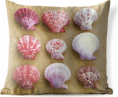 Produktbild von MuchoWow® Outdoor Kissen - Muscheln - Rosa - Strand - 45x45 cm - Wetterfest - Lounge Kissen - Fotokissen - Dekoratives Kissen