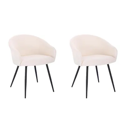 Immagine prodotto di Home Deluxe - Sedia imbottita CELESTE - 2 pezzi, colore: bianco velluto - imbottitura morbida, carico massimo 120 kg I Sedia da cucina Sedie da pranzo Sedie da sala da pranzo
