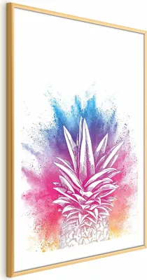 Produktbild von Posterpapier Poster - Colorful Pineapple 40x60 cm Blätter b-C-0289-ao-a