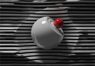 Produktbild von Vlies Fototapete 3D Effekt 450x315 cm Tapeten Wandtapete XXL Abstrakt Kugel grau rot n-A-1167-a-a