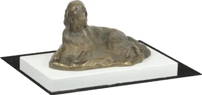 Zdjęcie produktu dla Art-Dog Statuetka dekoracyjna – Seter angielski – na białej drewnianej podstawie