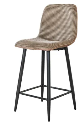 Zdjęcie produktu dla Stołek barowy FURNLUX Rippe w kolorze piaskowo-brązowym i czarnym 45 cm / Kolor główny: beżowy / Wymiary: 45 x 99 x 50 cm