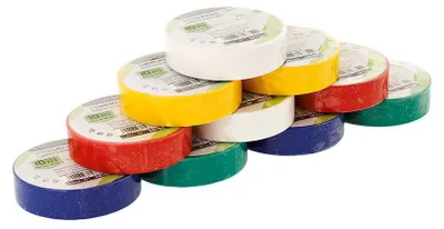 Immagine prodotto di Set di nastri isolanti Carmotion, 10 pezzi, vari colori, 15 mm x 10 m