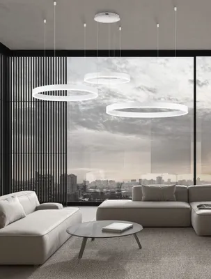 Produktbild von Nova Luce MOTIF LED Pendelleuchte Weiß 140W Warmweiss 250x100cm dimmbar 9530180