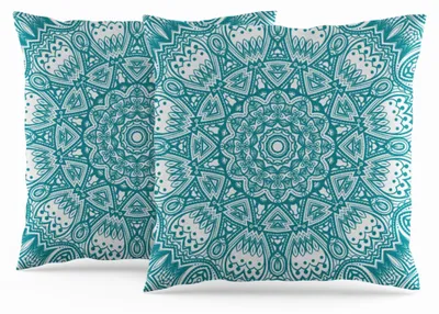Imagen del producto de Funda de cojín con diseño de mandala, 45 x 45 cm, juego de 2 unidades, estilo bohemio para sala de estar