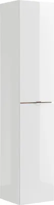 Obrázek produktu pro Vysoká koupelnová skříňka, bílá lesklá, 170 cm, sloupek, 2 dvířka