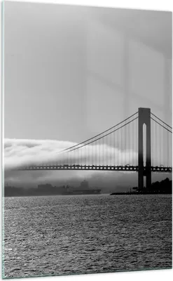 Produktbild von Bilder auf glas - Einteilig - Usa goldenes tor brücke - 70x100cm - Glasbilder - Wandbilder - Bilder - zum Aufhängen bereit - Wanddekoration aus Glas - Glas Bilder - Wandbild auf Glas - GPA70x100-1470
