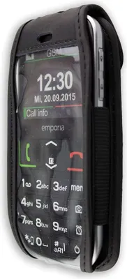 Immagine prodotto di caseroxx custodia in pelle con clip da cintura compatibile con Emporia Euphoria V50 / Active V50 4G in vera pelle, custodia con clip da cintura e finestra di visualizzazione