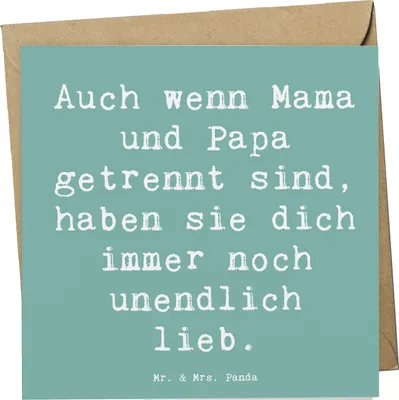 Produktbild von Mr. & Mrs. Panda Glückwunschkarte Spruch Trennung von den Eltern - Meeresbrise - Geschenk, Trost, doppelkarte, schwierige Zeiten, Kraft, Lebensmut, Hoffnung, Vertrauem