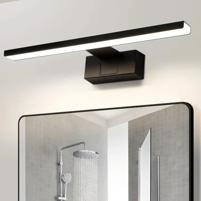 Obrázek produktu pro ZMH LED zrcadlové světlo koupelna 60CM 12W zrcadlové světlo koupelna černá IP44 vodotěsné nástěnné svítidlo moderní neutrální bílé 4000K nástěnné světlo pro sklepní kuchyň