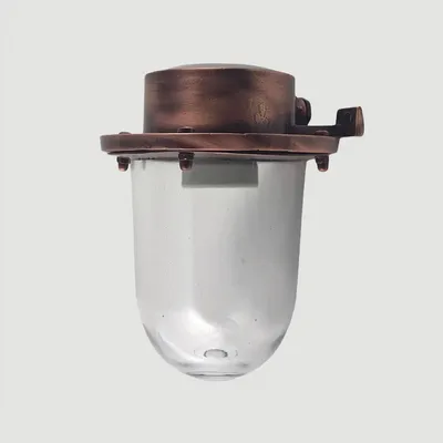 Immagine prodotto di Lampada da parete per esterni in ottone massiccio vetro E27 IP64 H: 18 cm in rame antico marittimo