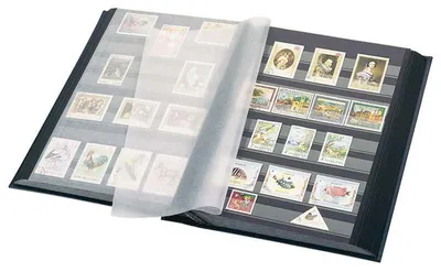 Produktbild von Lindner 1168 - R Einsteckbuch Standard mit 32 schwarzen Seiten, 230 x 305 x 25 mm, rot