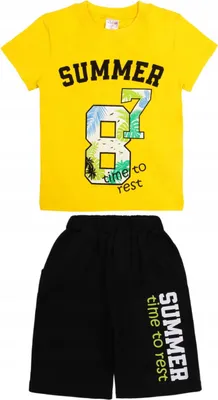 Produktbild von Kinder Set - T-Shirt und Shorts - Größe 122 - Baumwolle - Bequem und stylisch - Ideal für den Sommer