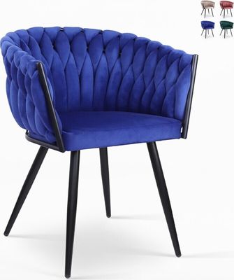 Sessel samt Design mit Armlehnen Küche Wohnzimmer Chantilly - Blau