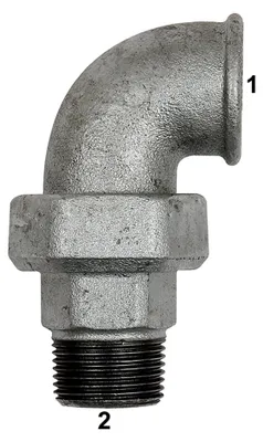 Produktbild von Riegler Verschraubung Bogen 98 IG/AG, Rp 1 1/4, R 1 1/4, schw. Temperguss