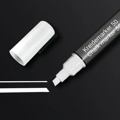 Immagine prodotto di SIGEL BA181 Pennarello a gesso 50 - punta a cuneo, 1-5 mm, bianco