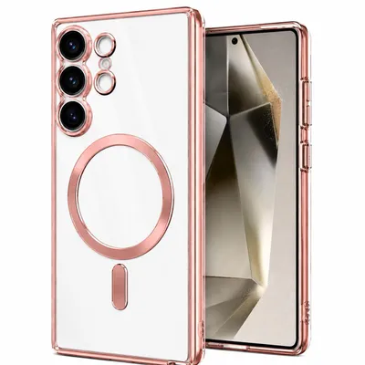 Obrázok produktu pre Magnetický kryt na mobil vhodný pre Samsung Galaxy S23+ Plus 5G | Ochranný kryt s vreckom na ochranu fotoaparátu Protection Case | kompatibilný s Magsafe | TPU silikón Rosegold