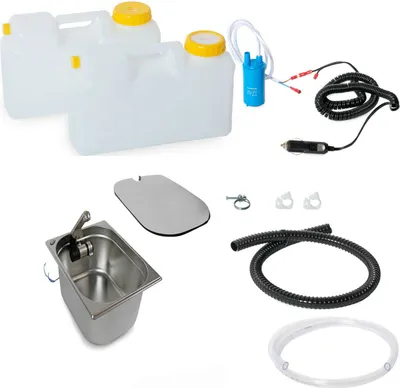 Image de 12V Camping Evier kit lavabo Couverture d'évier Caravane Camping-car T6