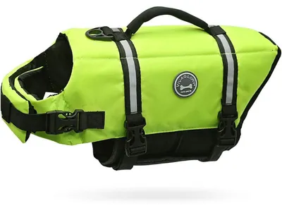 Productafbeelding van Hondenzwemvest, ripstop, neongeel, maat L (borstomvang 63-78 cm)