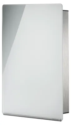 Productafbeelding van sleutelkast/glasmagneetbord in tijdloos wit, 7 sleutelhaken, moderne sleutelbox, 35.60 cm x 22.80 cm x 7.20 cm
