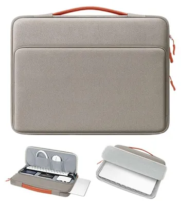 Produktbild von Business Laptop Tasche 14 Zoll, Oxford, wasserdicht, stoßfest, große Kapazität, Multitaschen, Handtasche, ultraleicht, Organizer, Khaki