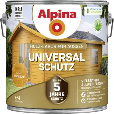 Produktbild von Alpina Holzlasur Universal-Schutz4L mahagoni