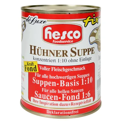 Zdjęcie produktu dla Hesco zupa z kurczaka zagęszczona bez dodatków o smaku mięsnym 850ml