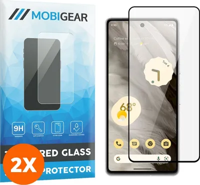 Produktbild von Mobigear Premium 4.99 Google Pixel 7 Panzerglas Gehärtetes Glas Displayschutz - Hüllenfreundlich - Schwarz (2er Pack)