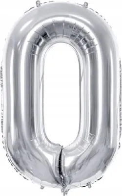 Produktbild von CYFRA BALON 0, Farbe Silber, Folienballon in Form der Zahl 100 cm, für Geburtstagsfeiern