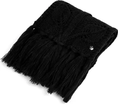 Produktbild von Damen Schal für Winter, Kuschelig, Warm, HEYO Winterschal mit Fransen HSD01 Schwarz