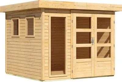 Produktbild von Karibu Gartenhaus Pentus 3,5 Flachdach aus Nordischer Fichte terragrau 242x246 cm