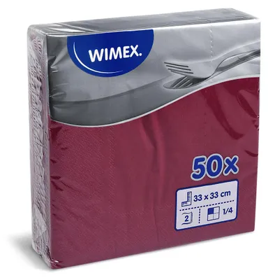 Zdjęcie produktu dla Serwetki 33x33/50szt 2vr. bordowy