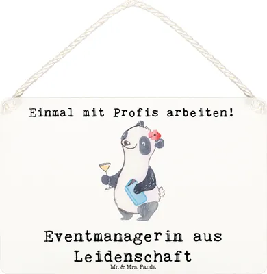 Produktbild von Mr. & Mrs. Panda Wandbild Holz Eventmanagerin Leidenschaft DIN A6 - Weiß - Geschenk, wandhänger, wandtafel, Holzschild, Witzig, Wandschild, Schild, Lustig, Beruf, Spruch