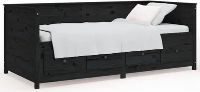 Obrázek produktu pro vidaXL Denní postel Black 90x190 cm Masivní borovicové dřevo