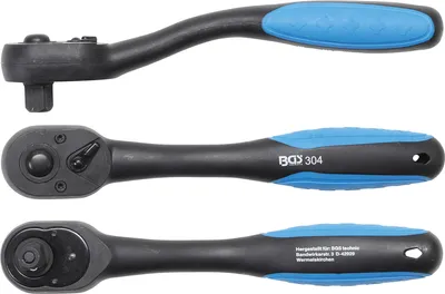 Immagine prodotto di BGS 304 | cricchetto reversibile, rivestito in plastica | dentatura fine | 12,5 mm (1/2") | ergonomico | antiscivolo | disassato | cricchetto