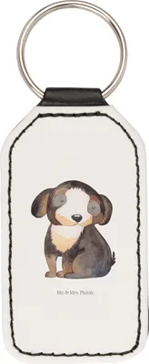 Produktbild von Mr. & Mrs. Panda Schlüsselanhänger Hund Entspannen - Weiß - Geschenk, schlüssel anhänger, Mit Spruch, Entspannt, Hundeliebe, Liebe, Taschenanhänger, Süß, schlüsselbund