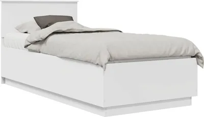 Produktbild von vidaXL Bettrahmen mit Kopfteil Weiß 100 x 200 cm Holzwerkstoff